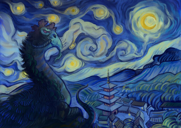 Made by me. Reinterpretation of the starry night. Made by me. Reinterpretation of the starry night.